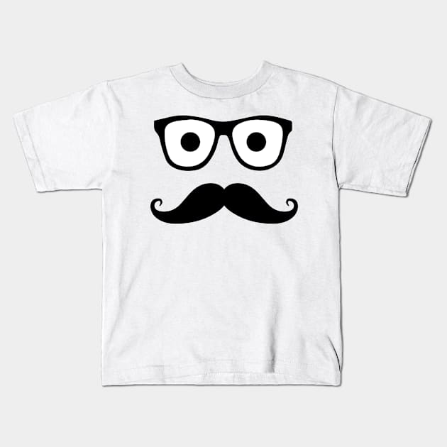 Emoticon glasses and mustache Kids T-Shirt by livania